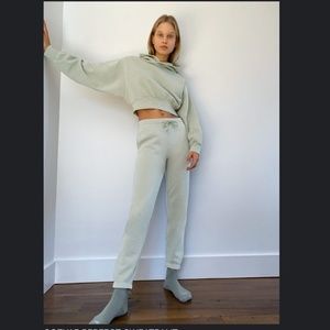 Aritzia TNA CozyAF Sage Green Hoodie & Jogger set - Size Small